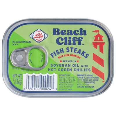 Beach Cliff Soybean Oil With Hot Green Chilies Fish Steaks - 3.75 Oz - Image 1