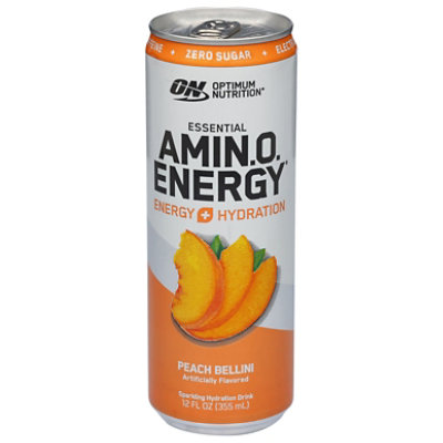 ON Amino Energy Peach Bellini Sparkling Hydration Drink - 12 Fl. Oz. - Image 1