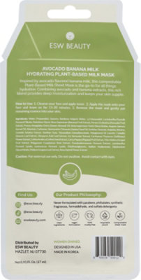 Esw Beauty Mask Sheet Avocado Banana Milk - 0.91 OZ - Image 5