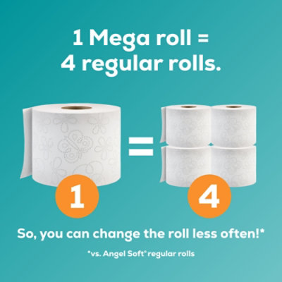 Angel Soft Fresh Lavender Bath Tissue Mega Roll Chimney Pack - 8 Roll - Image 3