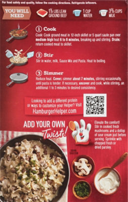 Hamburger Helper Stroganoff Pasta & Creamy Sauce Mix - 10.2 Oz - Image 6