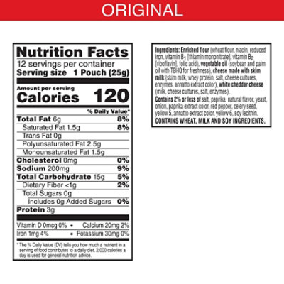 Cheez-It Original Mini Cheese Crackers Gripz Multipack - 12 Count - Image 4