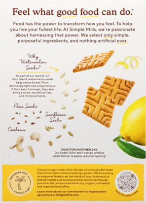Simple Mills  Sweet Thins Lemon Seed & Nut Flour Snack - 4.25 Oz - Image 5