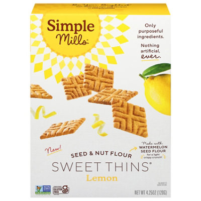 Simple Mills  Sweet Thins Lemon Seed & Nut Flour Snack - 4.25 Oz - Image 1