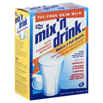 Saco Mix 'n Dink Fat Free Skim Milk - 9.6 Oz - Image 1