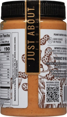 Just About Foods Organic Crunchy Peanut Butter - 16 Oz - Image 6