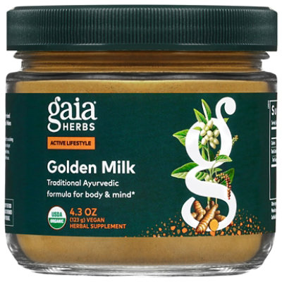 Gaia Golden Milk Powder Organic Tumeric And Ashwagandha Blend - 3.7 OZ - Image 1