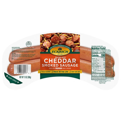 Eckrich Smoked Sausage Cheddar Skinless - 13 OZ - Image 2