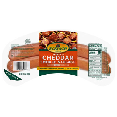 Eckrich Smoked Sausage Cheddar Skinless - 13 OZ - Image 1