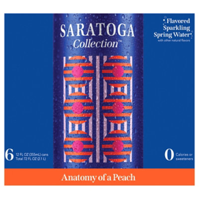 Saratoga Spring Sparkling Water Peach - 6-12 FZ - Image 1