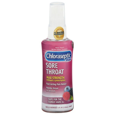 Chloraseptic Max Sore Throat Spray Wild Berries - 4 OZ - Image 1