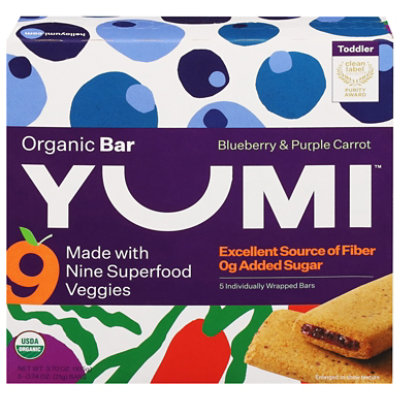 Yumi Organic Blueberry Purple Carrot Bars - 3.70 Oz - Image 1