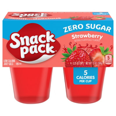 Snack Pack Zero Sugar Strawberry Flavored Juicy Gels Snack Cups - 4-3.25 Oz - Image 1