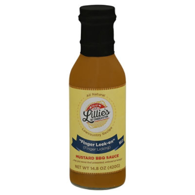 Lillie's Of Charleston All Natural Finger Licking Mild Mustart BBQ Sauce - 12 Oz - Image 1