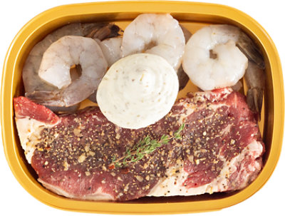 Readymeals New York Strip Montreal W/lemon Herb Shrimp - LB - Image 1