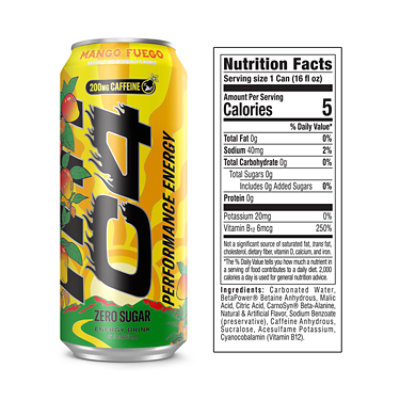 C4 Performance Energy Mango Fuego - 16 Fl. Oz. - Image 2
