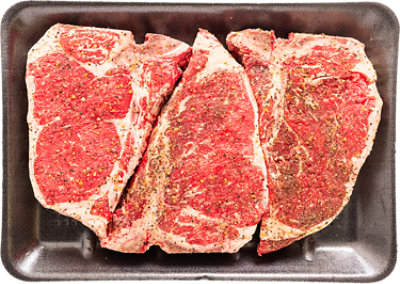 Choice Beef Loin T-bone Steak Seasoned Valu Pack - LB - Image 1