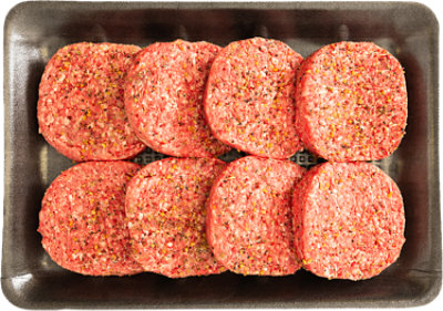 80% Lean Ground Beef Patty 20% Fat Seasoned Valu Pack - LB - Image 1
