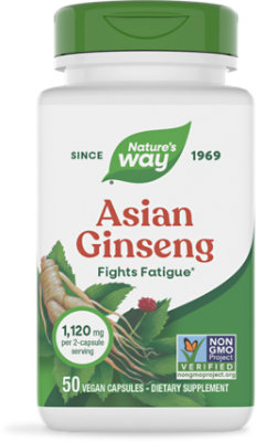 Natures Way Korean White Ginseng Root Capsule - 50 CT - Image 1
