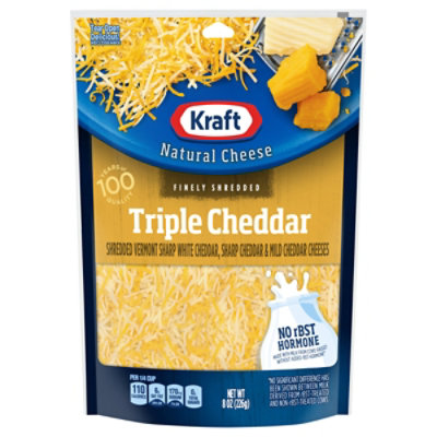 Kraft Natural Triple Cheddar Shredded Cheese - 8 OZ - Image 1