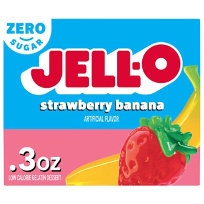 Jell-O Strawberry Banana Zero Sugar Low Calorie Gelatin Dessert - 0.3 Oz - Image 1