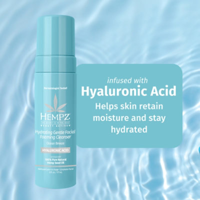 Hempz Beauty Actives Ocean Breeze Hydrating Gentle Facial Foaming Cleanser - 6 Oz - Image 2