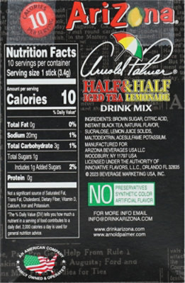 Arizona Arnold Palmer Half & Half Iced Tea Lemonade Drink Mix - 10 Count - Image 5