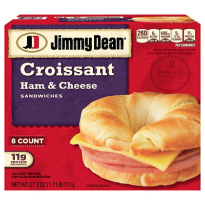 Jimmy Dean Croissant Ham & Cheese Sandwiches - 8 Count - Image 1