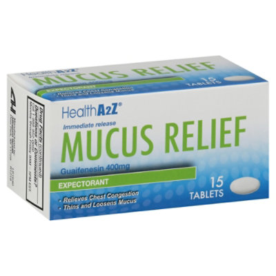 HealthA2Z Expectorant Mucus Relief Tablets - 15 Count - Image 1