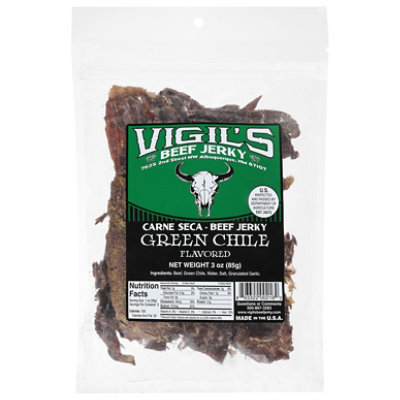 Vigil's Green Chile Beef Jerky - 3 Oz - Image 1