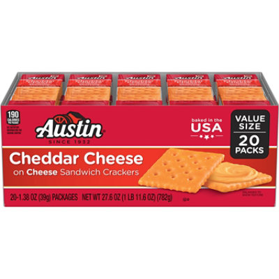 Austin Cheddar Cheese Sandwich Crackers Value Size Pack - 20-1.38 Oz - Image 1