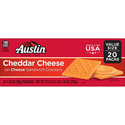 Austin Cheddar Cheese Sandwich Crackers Value Size Pack - 20-1.38 Oz - Image 7