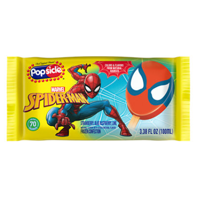 Popsicle Spiderman Strawberry, Blue Raspberry, Lime Frozen Confection Bar - 3.38 Oz - Image 2