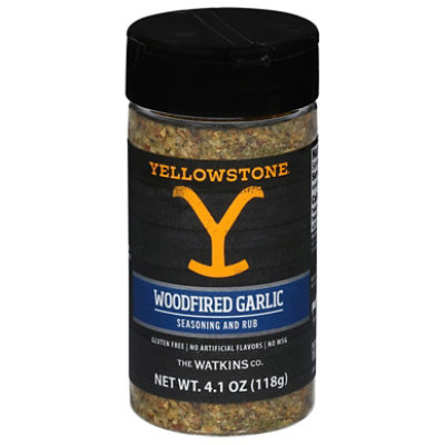 Yellowstone Woodfired Garlic Gluten Free No MSG Seasoning and Rub Bottle- 4.1 0z - Image 1