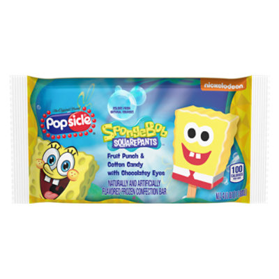 Popsicle Spongebob Fruit Punch, Cotton Candy Frozen Confection Bar - Each - Image 3