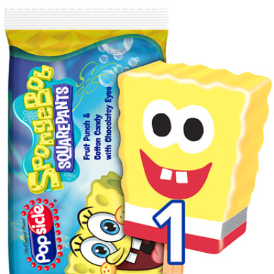 Popsicle Spongebob Fruit Punch, Cotton Candy Frozen Confection Bar - Each - Image 2