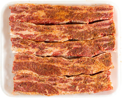 Choice Beef Chuck Short Rib Flanken Seasoned - LB - Image 1