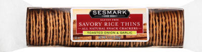 Sesmark Thins Savory Toasted Onion Rice Crackers - 3.40 OZ - Image 2