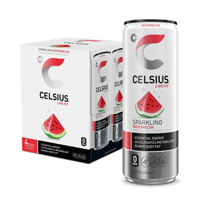 Celsius Live Fit Watermelon Sparkling Water - 4-12 Fl. Oz. - Image 1