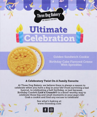 Three Dog Bakery Birthday Confetti Lick'n Crunch Sandwich Dog Cookies - 13 Oz - Image 5