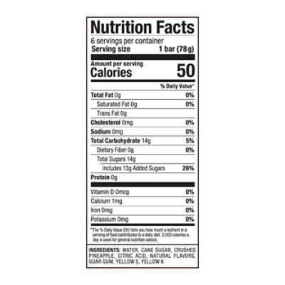 La Michoacana Jarritos Pineapple Fruit Ice Bars - 6 Count - Image 4