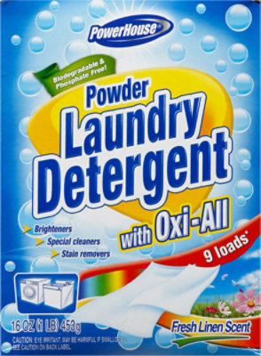 Powerhouse Fresh Linen Scent With Oxi All Laundry Detergent Powder - 16 Oz - Image 2