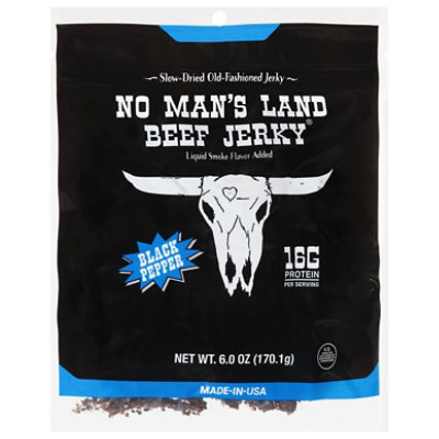 No Man’s Land Black Pepper Beef Jerky - 6 Oz - Image 1