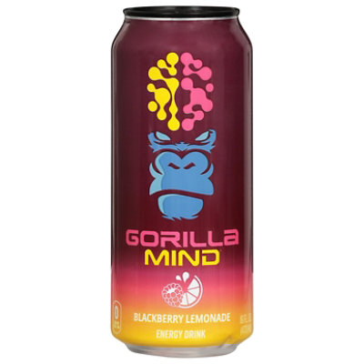 Gorilla Mind Blackberry Lemonade Zero Sugar Energy Drink Can - 16 Fl. Oz. - Image 1