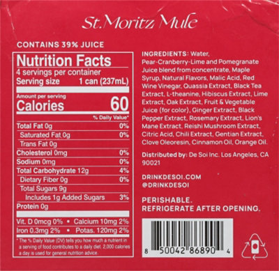 De Soi Non Alcoholic Mule St Moritz - 32 OZ - Image 5