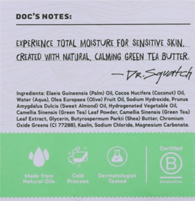 Dr Squatch Bar Soap Green Tea Butter - 5 OZ - Image 4
