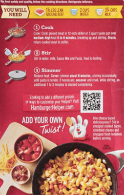 Hamburger Helper Cheeseburger Mac Pasta & Cheese Sauce Mix - 10.6 Oz - Image 6