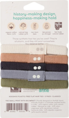 Kooshoo Plastic Free Flat Hair Ties Classics - 5CT - Image 3