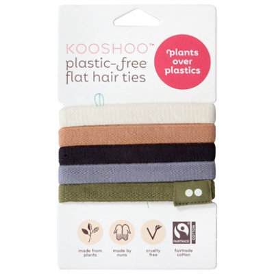 Kooshoo Plastic Free Flat Hair Ties Classics - 5CT - Image 1