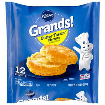 Pillsbury Grands! Butter Tastin' Frozen Biscuits 12 Count - 25 Oz - Image 1